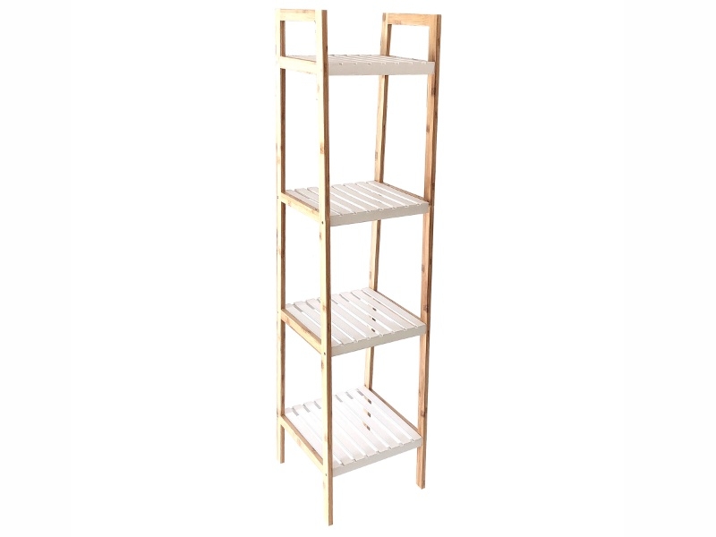 Top-tier 4-Tier Bamboo Bathroom Shelf with KD Structure